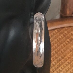 Elegant Clear faceted Hoop Earrings